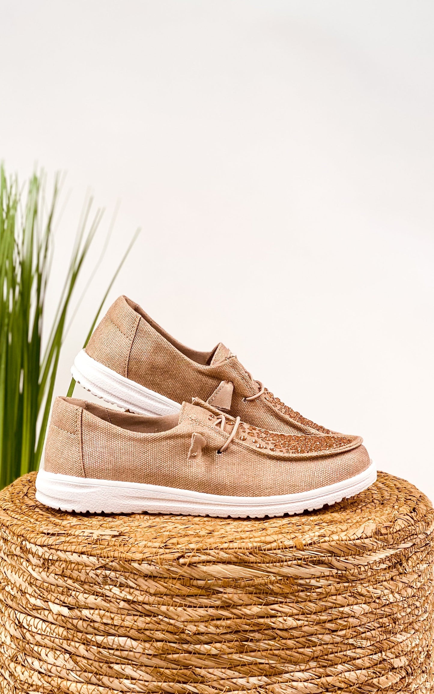 Maco Water Drop in Rose Gold Rhinestone Slip on Shoes