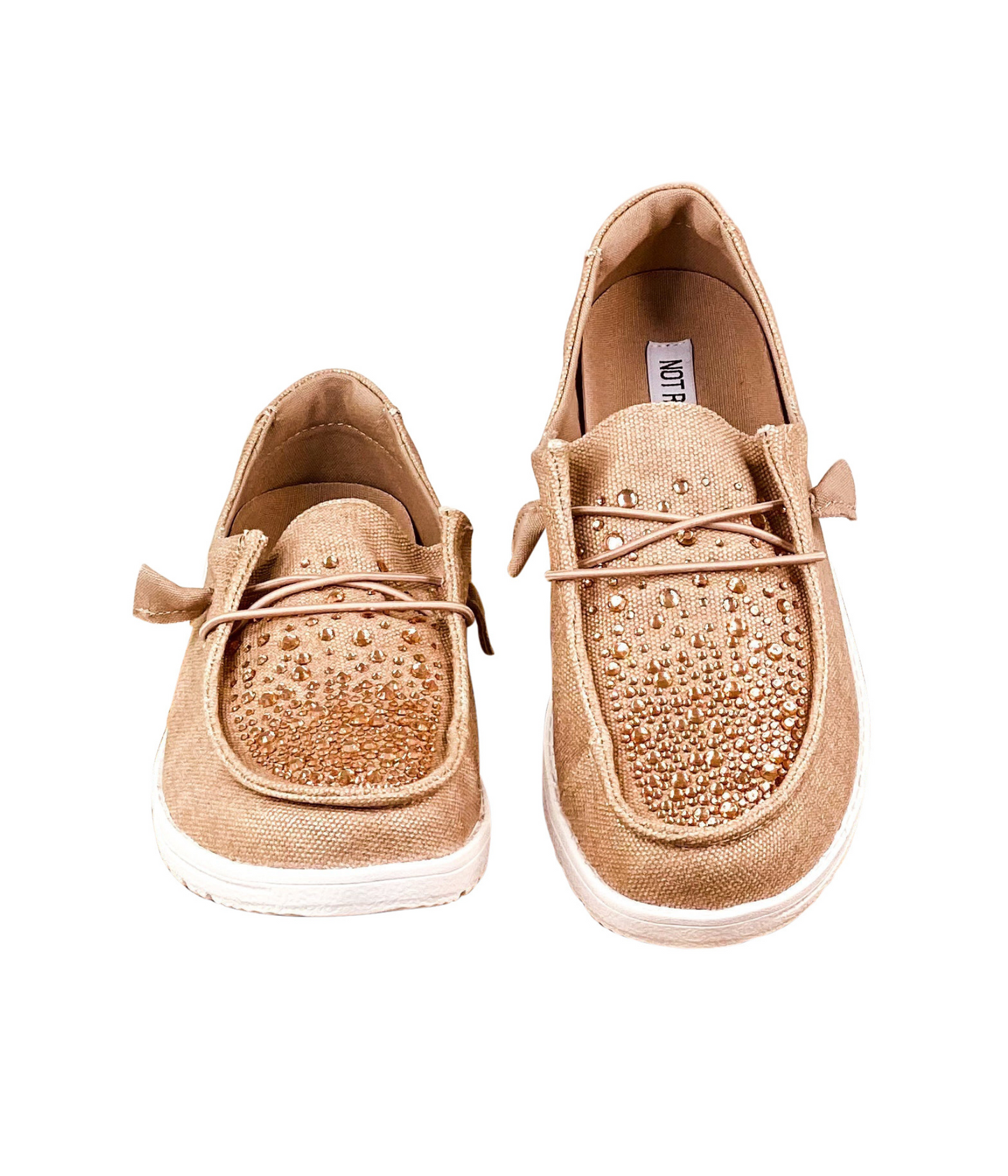 Maco Water Drop in Rose Gold Rhinestone Slip on Shoes