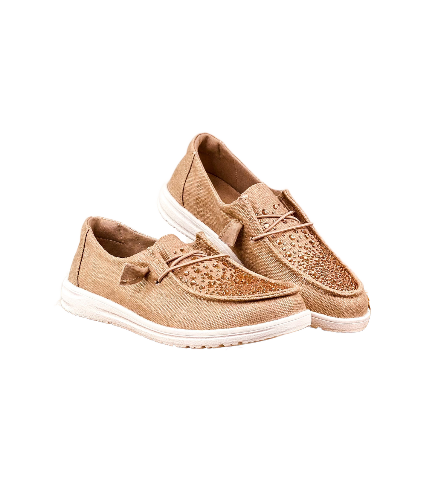 Maco Water Drop in Rose Gold Rhinestone Slip on Shoes