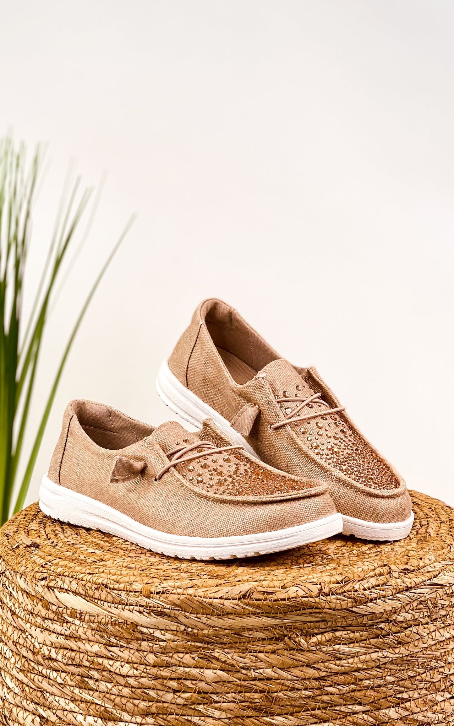 Maco Water Drop in Rose Gold Rhinestone Slip on Shoes