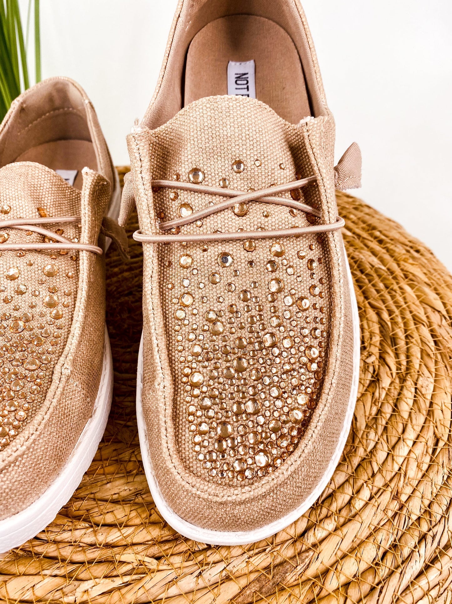 Maco Water Drop in Rose Gold Rhinestone Slip on Shoes