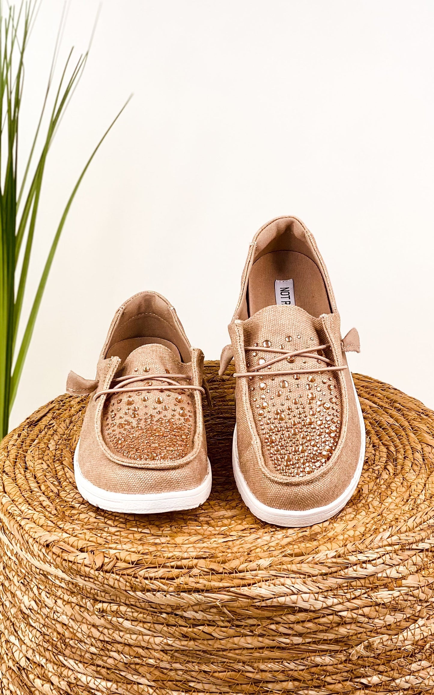 Maco Water Drop in Rose Gold Rhinestone Slip on Shoes
